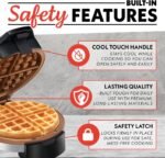 Gourmia Belgian Waffle Maker – Compact Design with Upright Storage, Adjustable Browning, and Easy-Clean Nonstick Ceramic Plates, Stainless Steel - Image 3