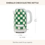 MACKENZIE-CHILDS Electric Kettle, Stainless-Steel Tea Kettle, Green-and-White Emerald Check - Image 5