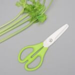 Ceramic Kitchen Scissors 8" Ceramic Blade Scissors White Sharp Blade with Green ABS Handle Cooking Shears for Office School Crafting Kitchen (Green) - Image 5