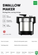 Syinix Swallow Maker Pro – Automatic African Food Swallow Mixer, Food Processor, Food maker, Fufu Machine for Fufu, Pounded Yam, Banku, Semolina, Mashed Potato - Image 3