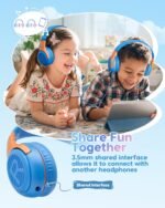 Kids Headphones Wired Toddler Headphones with Microphone, Over-Ear Headphones, 85/94dB Volume-Limiting, 3.5mm Jack, Foldable On-Ear Design - Safe & Comfortable for Learning & Entertainment - Image 5