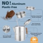 MEREZA Camping Coffee Pot Stovetop Coffee Maker Percolator Campfire Coffee Pot Stainless Steel Coffee Pot Camping Outdoors Home 9 Cup No Aluminum & Plastic Fast Brew - Image 3