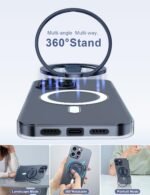 EWA MagOne 3rd Gen [Compatible with MagSafe] Phone Grip Stand with Finger Strap, Removable Magnetic Ring Holder Kickstand Loop for iPhone 17,16,15,14,13,12 Series-(Blue) - Image 3