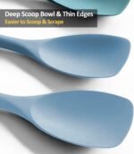 Upgrade Silicone Spatula Spoon Set,VOVOLY Heat Resistant Rubber Spoonula, Seamless Non-Stick Flexible Scrapers for Baking Mixing Tool,3 Pack,Starry Blue - Image 4