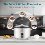 Commercial Rice Cooker, Large Capacity 30-Cup (UnCooked), 60-Cup (Cooked) with One Touch Operation and 12-Hour Keep Warm, Easy to Use and clean, 1600W, White - Image 5