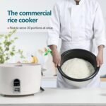 Commercial Rice Cooker, Large Capacity 30-Cup (UnCooked), 60-Cup (Cooked) with One Touch Operation and 12-Hour Keep Warm, Easy to Use and clean, 1600W, White - Image 6