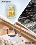 12-Pack Glass Containers with Tempered Lids – Borosilicate, Oven-Safe(-4°F~950°F), Airtight, BPA-Free, Multi-Size for Meal Prep, Dishwasher Safe (Blue) - Image 4