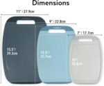 Neoflam Microban Antimicrobial Plastic Cutting Board 3 Sets, BPA Free, Non-Slip EZ Grip Handle, Dishwasher Safe, Reversible Use, Large Juice Grooves, Blue Gray - Image 6