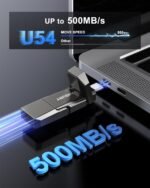 Vansuny 1TB Portable External Hard Drive Up to 500MB/s USB Solid State Drive USB 3.2 Dual SSD for Android Phone Tablet Laptop MacBook PC - Image 4