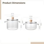2 Pcs Clear Borosilicate Glass Saucepan Set, High-Temperature Resistant Cooking Pots, Stovetop, Microwave & Dishwasher Safe, Includes Wooden Lids, Clear Glass Design for Easy Viewing - Image 4