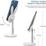 OATSBASF Cute Cell Phone Stand, Adjustable Bunny Phone Stand for Desk, Thick Case Friendly Holder Compatible with iPhone, Kindle, iPad, Switch, All Phones (White) - Image 5