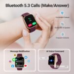 Smart Watches for Women/Men Android iPhone, [1.85" AMOLED Screen] Smartwatch Fitness Tracker 3ATM Waterproof with Bluetooth Calls, AI Control, Heart Rate/SpO2/Sleep Monitor, 7 Days Battery - Image 3