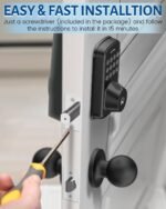 Keyless Entry Door Lock with Handle Set, Smart Door Lock with Fingerprint, 5 in 1 Unlock, Auto Lock Biometric Fingerprint Door Lock for Front Door, Easy Installation (Black) - Image 5