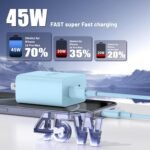 iPhone 16 15 Pro Max Charger Fast Charging,45W Dual Port USB C Fast Charger Block [2-Pack] & Extra Long 60W 3/6/10/10FT USB C Cable - PD Quick Adapter 3.0 for iPhone 16 15/16 15Pro/16 15 Plus. - Image 3