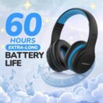 Kids Bluetooth Headphones, 60 Hours Playtime, Bluetooth 5.4 Kids Headphones Wireless, Type-C Fast Charging, 85/94dB Volume Limited, Foldable Toddler Wireless Headsets with Mic-Black Blue - Image 4