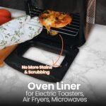 Toaster Oven Liner – Compatible with Breville, Cuisinart, Black & Decker, Dash, and More – Nonstick Heat Resistant Reusable Air Fryer Liners, PFOA & BPA Free, 9x11", 4 Pack, Black - Image 3