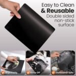 Toaster Oven Liner – Compatible with Breville, Cuisinart, Black & Decker, Dash, and More – Nonstick Heat Resistant Reusable Air Fryer Liners, PFOA & BPA Free, 9x11", 4 Pack, Black - Image 5