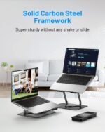 Laptop Cooling Pad with Detachable Fan & Cooler, Adjustable Height & Angle, 360 Rotation Base, Carbon Steel Framework, Ultra-Quiet & Super Sturdy for Laptop, DJ Mixer Workstation, and Home - Image 4