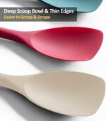 Upgrade Silicone Spatula Spoon Set,VOVOLY Heat Resistant Rubber Spoonula, Seamless Non-Stick Flexible Scrapers for Baking Mixing Tool,3 Pack, Kahki - Image 4