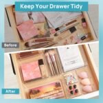 Vtopmart 25 PCS Clear Plastic Drawer Organizers Set, 4-Size Versatile Bathroom and Vanity Drawer Organizer Trays, Storage Bins for Makeup, Bedroom, Kitchen Gadgets Utensils and Office - Image 3
