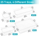 Vtopmart 25 PCS Clear Plastic Drawer Organizers Set, 4-Size Versatile Bathroom and Vanity Drawer Organizer Trays, Storage Bins for Makeup, Bedroom, Kitchen Gadgets Utensils and Office - Image 4