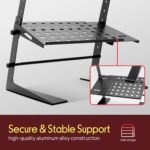 Pyle Adjustable Laptop Stand - Desk Riser for Laptop, CD Player/Controller, EFX Machine or Lighting Controller, with Shelf Storage, 4 Easy Line-It-Up Height Adjustments - Image 7