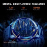 Smart Watch for Men Bluetooth Answer/Make Call, 1.43" AMOLED Display Luxury Smartwatch, Fitness Tracker with 100+ Sport Modes, Heart Rate/Sleep Monitor for iOS Android, 2 Watch Bands (Blue) - Image 3