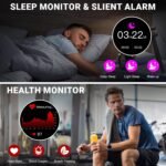 Smart Watch for Men Bluetooth Answer/Make Call, 1.43" AMOLED Display Luxury Smartwatch, Fitness Tracker with 100+ Sport Modes, Heart Rate/Sleep Monitor for iOS Android, 2 Watch Bands (Blue) - Image 4