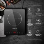 Portable Induction Cooktop 1800W Countertop Burner with 20 Temp/Power Settings, Child Lock & Turbo Cooling - 6.9" Sensor Coil, Hot Pot Mode, RV/Camping Safe Cooker for Dorm RV Kitchen (Black) - Image 4