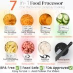 14-Cup Aluminum-Diecast Food-Processor - XL Bowl, Large Chute, 800W Motor & Silver Die-Cast Base, Slicing & Shredding, Chopping & Mixing, For Fries, Cheese, Meat & Veggie Prep, For Home Use - Image 4