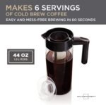 Willow & Everett Cold Brew Coffee & Iced-Tea Maker Pitcher, 1.3 L Glass Dispenser Metal & Plastic Lid Mesh Filter Iced Coffee & Sun Tea Brewing System - Image 5