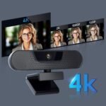 4K Webcam, Computer Camera with 4 Noise-canceling Microphones for Computer/Laptop/Mac, Privacy Cover and Tripod, Work with Video Conference, Live Streaming, Gaming, Video Calls, Zoom - Image 3