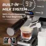Espresso Machine with Automatic Milk Tank,Espresso Cool & Cappuccino Machine, 20Bar Espresso Coffee Machines, Touch Screen with Timer, 50.7Oz Removable Reservoir, Black - Image 4
