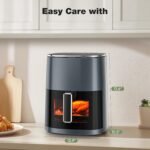 Sweetcrispy Air Fryer 6QT with Window, Square Airfryer Oven 12-in-1 for Family, 400°F Rapid Air Crispy Technology, Roast Bake Dehydrate, Nonstick & Easy-Clean Basket,Grey - Image 5