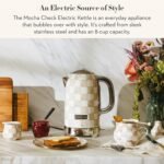 MACKENZIE-CHILDS Electric Kettle, Stainless-Steel Tea Kettle, Brown-and-White Mocha Check - Image 3