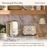 MACKENZIE-CHILDS Electric Kettle, Stainless-Steel Tea Kettle, Brown-and-White Mocha Check - Image 4