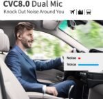 CONAMBO Bluetooth Headset V5.1, 16 Hrs HD Talktime CVC8.0 Dual Mic Noise Cancelling Hands Free Bluetooth Earpiece for Cell Phone iPhone Android Driving Business Office - Image 3