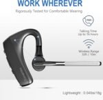 CONAMBO Bluetooth Headset V5.1, 16 Hrs HD Talktime CVC8.0 Dual Mic Noise Cancelling Hands Free Bluetooth Earpiece for Cell Phone iPhone Android Driving Business Office - Image 4