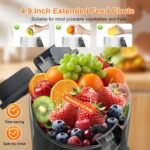CFR637 Cold Press Juicer,400W Slow Masticating Juicer,4.9"Wide Feed Chute Juicer Machines for Whole Vegetables & Fruits,Advanced Touch Sensing Switch, (Silver) - Image 5