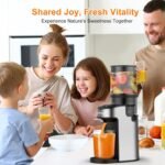 CFR637 Cold Press Juicer,400W Slow Masticating Juicer,4.9"Wide Feed Chute Juicer Machines for Whole Vegetables & Fruits,Advanced Touch Sensing Switch, (Silver) - Image 6