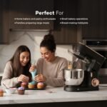 KOCHSTELLE Black Electric Stand Mixer, 6-Speed Adjustable, 660W Powerful Stainless Steel Planetary Mixer, Compact & Elegant Kitchen Mixer for Baking & Cooking - Image 5