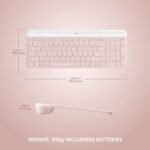 Logitech MK470 Slim Wireless Keyboard and Mouse Combo - Modern Compact Layout, Ultra Quiet, 2.4 GHz USB Receiver, Plug n' Play Connectivity, Compatible with Windows - Rose - Image 8