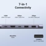 UGREEN Revodok 1071 USB C Hub for Laptop 7 in 1 Dock 4K HDMI, 100W PD Charging, USB-C & 2 USB-A 5Gbps Data Ports, SD/TF Card Reader for MacBook Pro/Air, iPad Pro, XPS, Thinkpad - Image 3