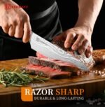 KEEMAKE Chef Knife 8 Inch - Ultra Sharp Kitchen Knife 1.4116 High Carbon Stainless Steel Blade, Ergonomic Handle, Professional Meat Knife for Home Cooking & Chefs, w/Sheath & Gift Box - Image 3
