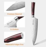 KEEMAKE Chef Knife 8 Inch - Ultra Sharp Kitchen Knife 1.4116 High Carbon Stainless Steel Blade, Ergonomic Handle, Professional Meat Knife for Home Cooking & Chefs, w/Sheath & Gift Box - Image 4