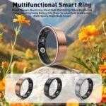 Smart Ring with Sleep Monitoring, Step Counting, Heart Rate, Blood Oxygen for iPhone and Android, No Subscription Fee, IP68 Waterproof Health Tracker (Rose Gold, 11) - Image 5