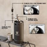 TMCRAFT 128oz Nitro Cold Brew Coffee Maker, Home Brew Coffee Keg with Stainless Steel Stout Creamer Faucet & Pressure Relieving Valve - Image 4