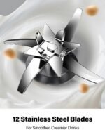 GDOR 35oz Nut Milk Maker, 9-in-1 Plant Milk Machine for Homemade Almond/Oat/Soy, Juice & Smoothie, Blender with 12 Stainless Steel Blades, Keep Warm, 12H Delay, Boil Water and Self-Cleaning - Image 4