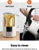 GDOR 35oz Nut Milk Maker, 9-in-1 Plant Milk Machine for Homemade Almond/Oat/Soy, Juice & Smoothie, Blender with 12 Stainless Steel Blades, Keep Warm, 12H Delay, Boil Water and Self-Cleaning - Image 5