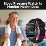 Blood Pressure Watch for Men, IP68 Waterproof Blood Pressure Watch, 1.96" High-Resolution Touch Screen Smart Fitness Tracker with 100+ Sport Modes for Android/iOS - Image 3